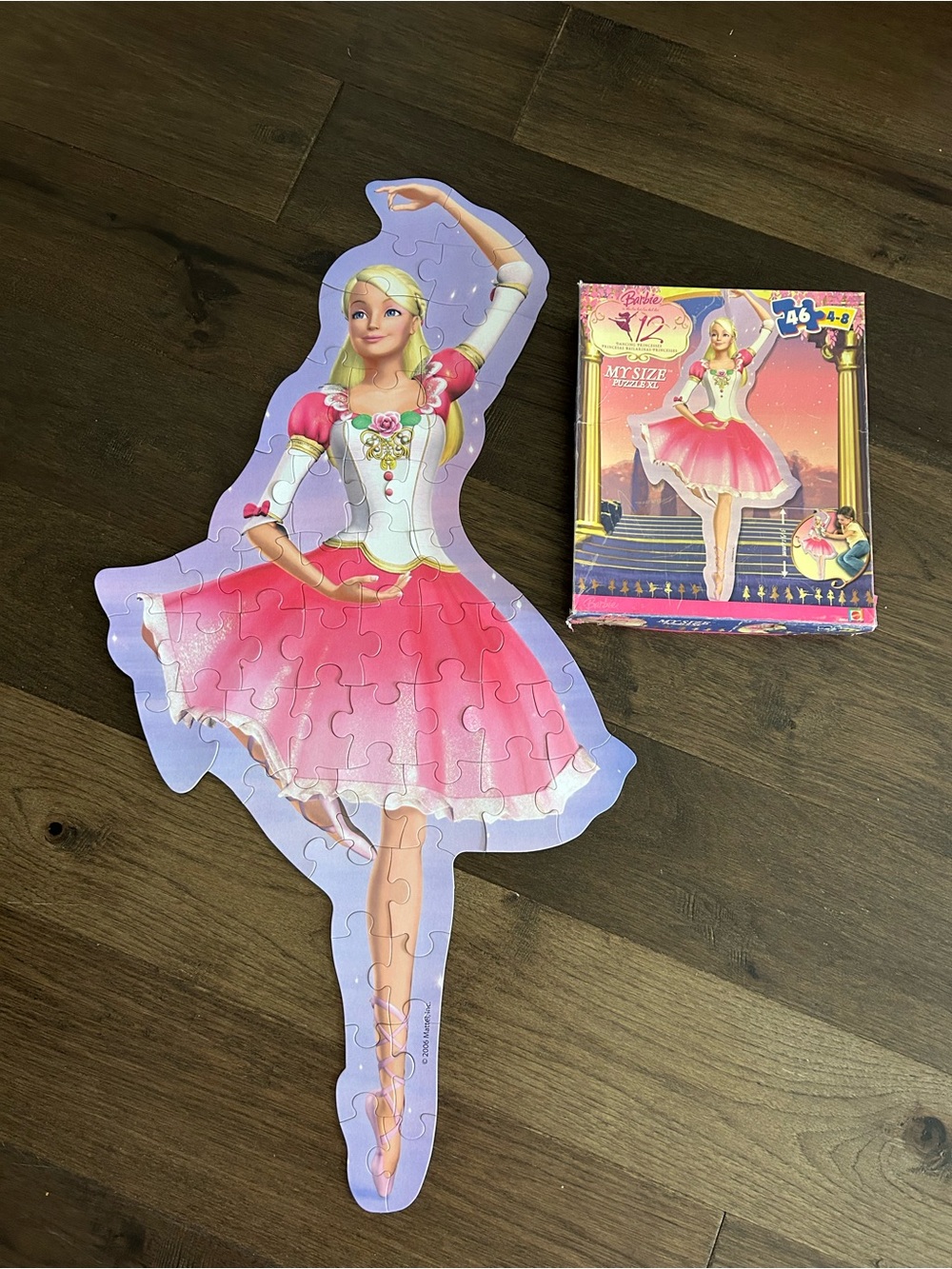 Large Barbie Pink 12 Dancing Princesses Puzzle Set